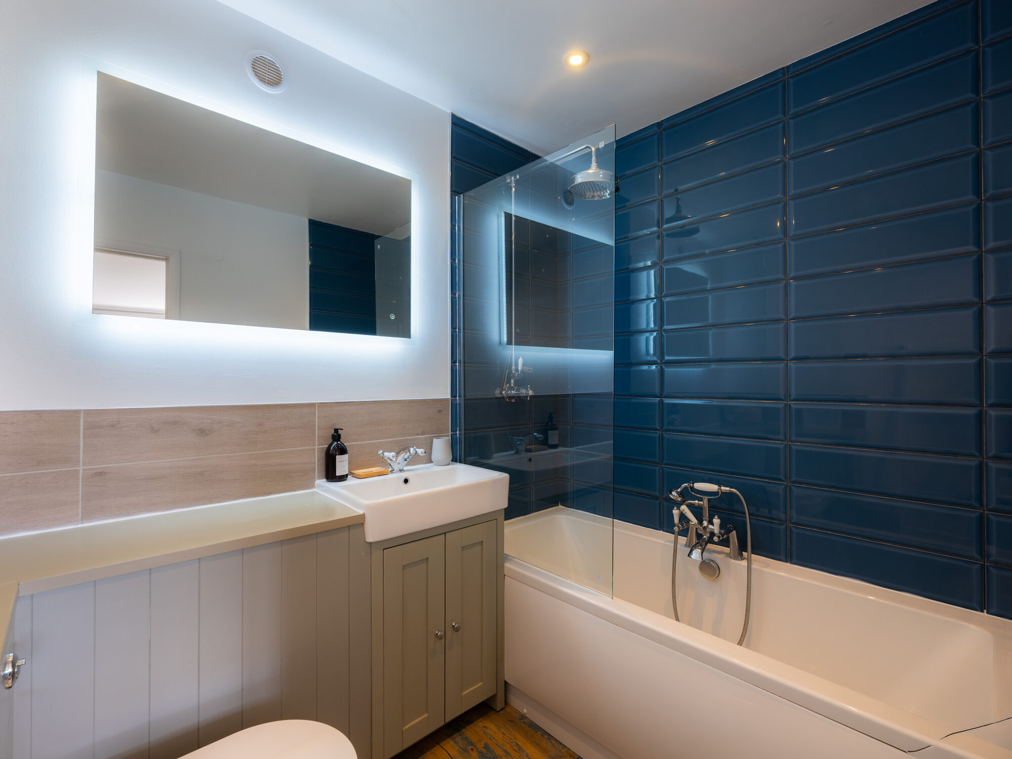 Bathroom with freestanding bath