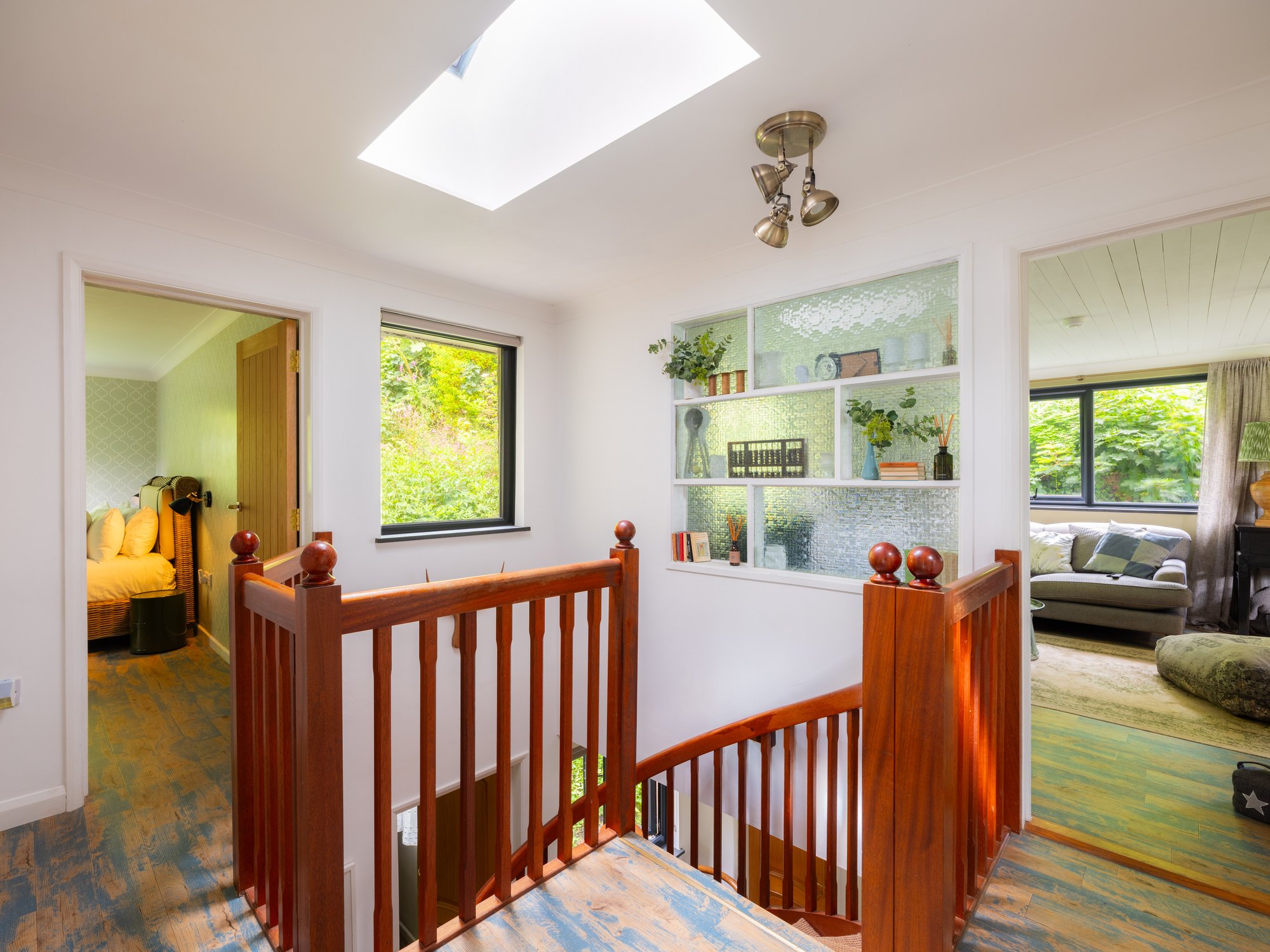 The upstairs landing
