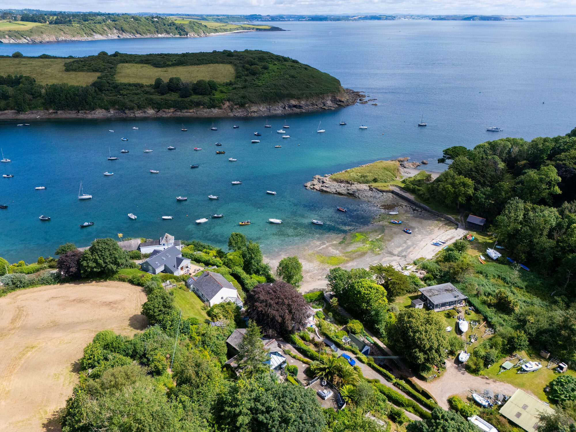Gillan Cove with moored boats